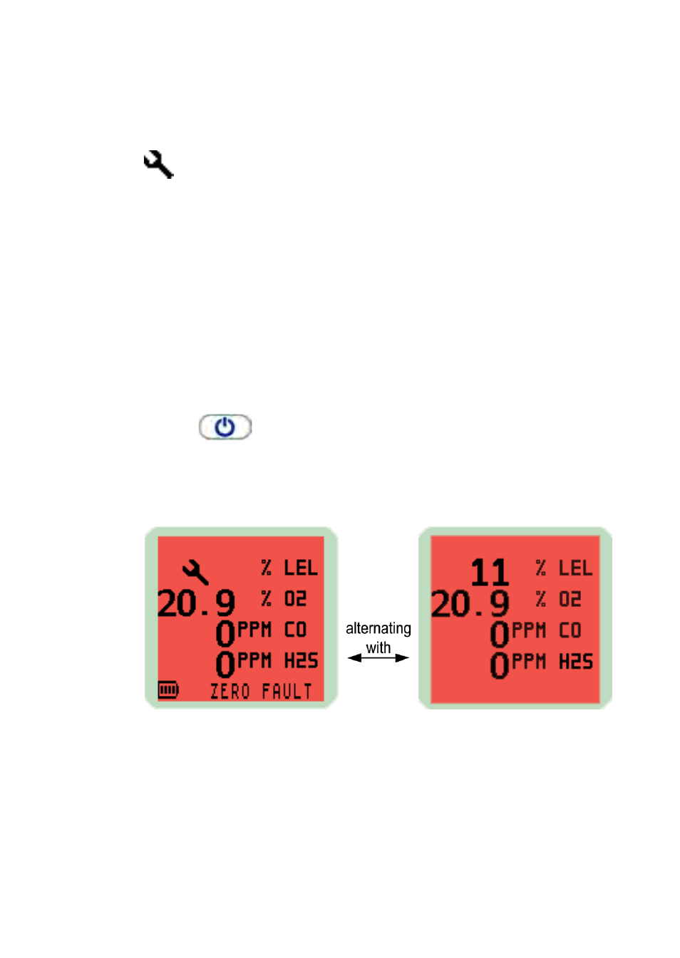 2 zero fault, Fault, zero, Zero fault | Heath Consultants Personal Surveyor (PS200 Series) User Manual | Page 59 / 96