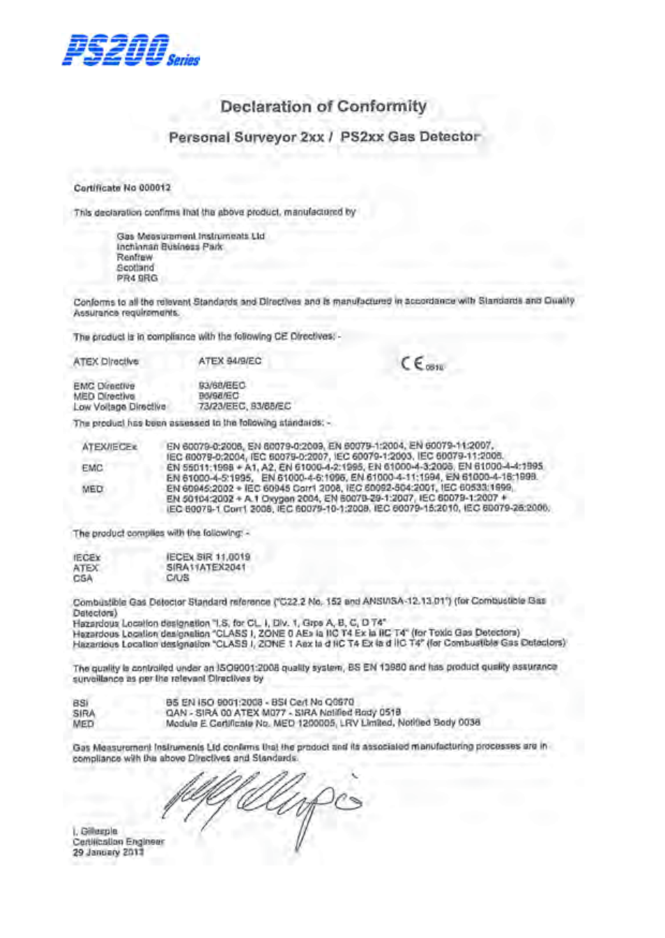 Declaration of conformity, Conformity, declaration | Heath Consultants Personal Surveyor (PS200 Series) User Manual | Page 6 / 96