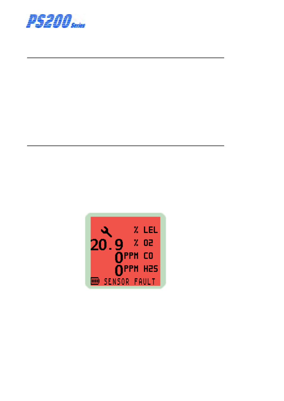 3 sensor fault, Fault, sensor, Sensor fault | Heath Consultants Personal Surveyor (PS200 Series) User Manual | Page 60 / 96