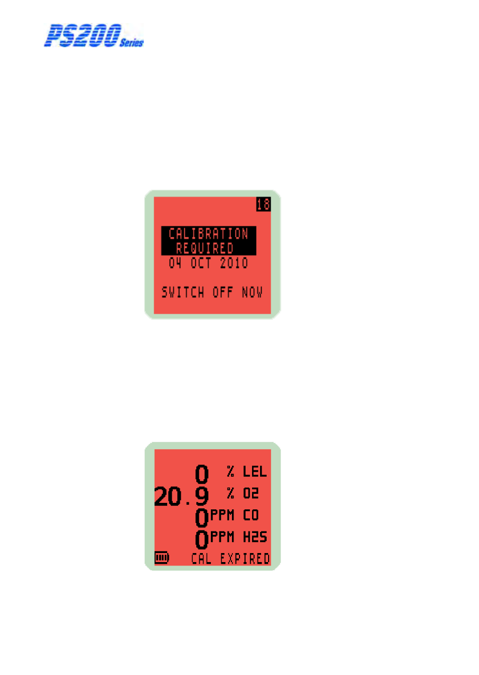7 calibration expired, Calibration expired, Expired, calibration | Heath Consultants Personal Surveyor (PS200 Series) User Manual | Page 64 / 96