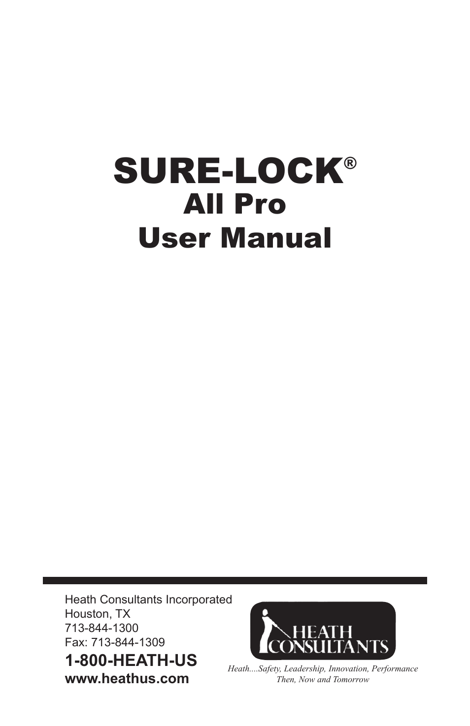 Sure-lock, All pro user manual | Heath Consultants Sure-Lock All Pro User Manual | Page 3 / 41