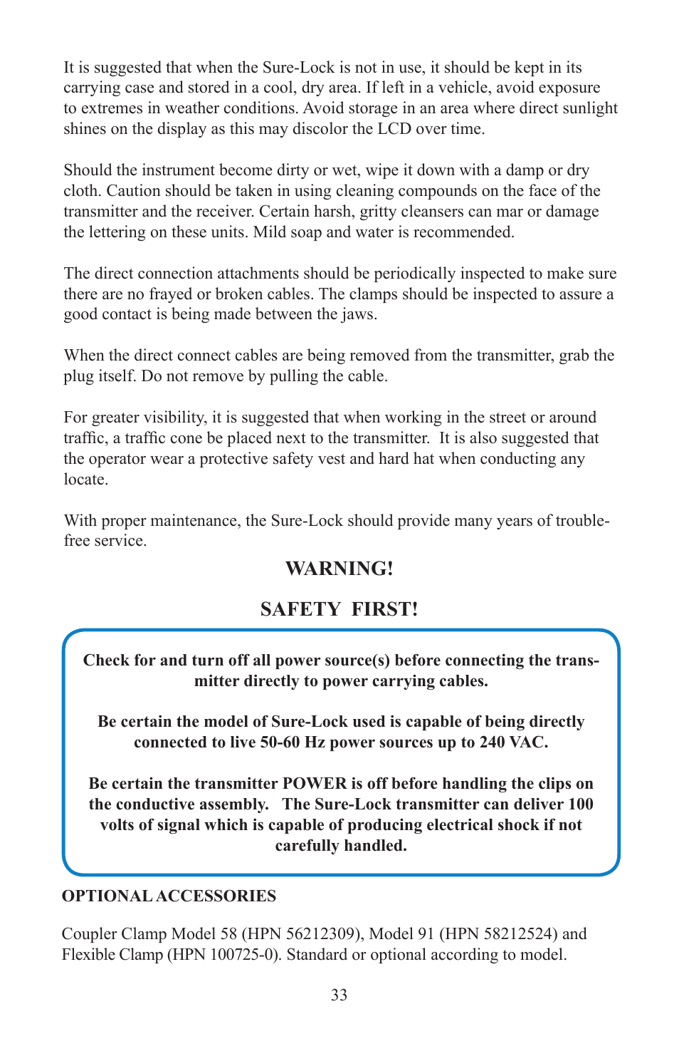 Warning! safety first | Heath Consultants Sure-Lock All Pro User Manual | Page 36 / 41