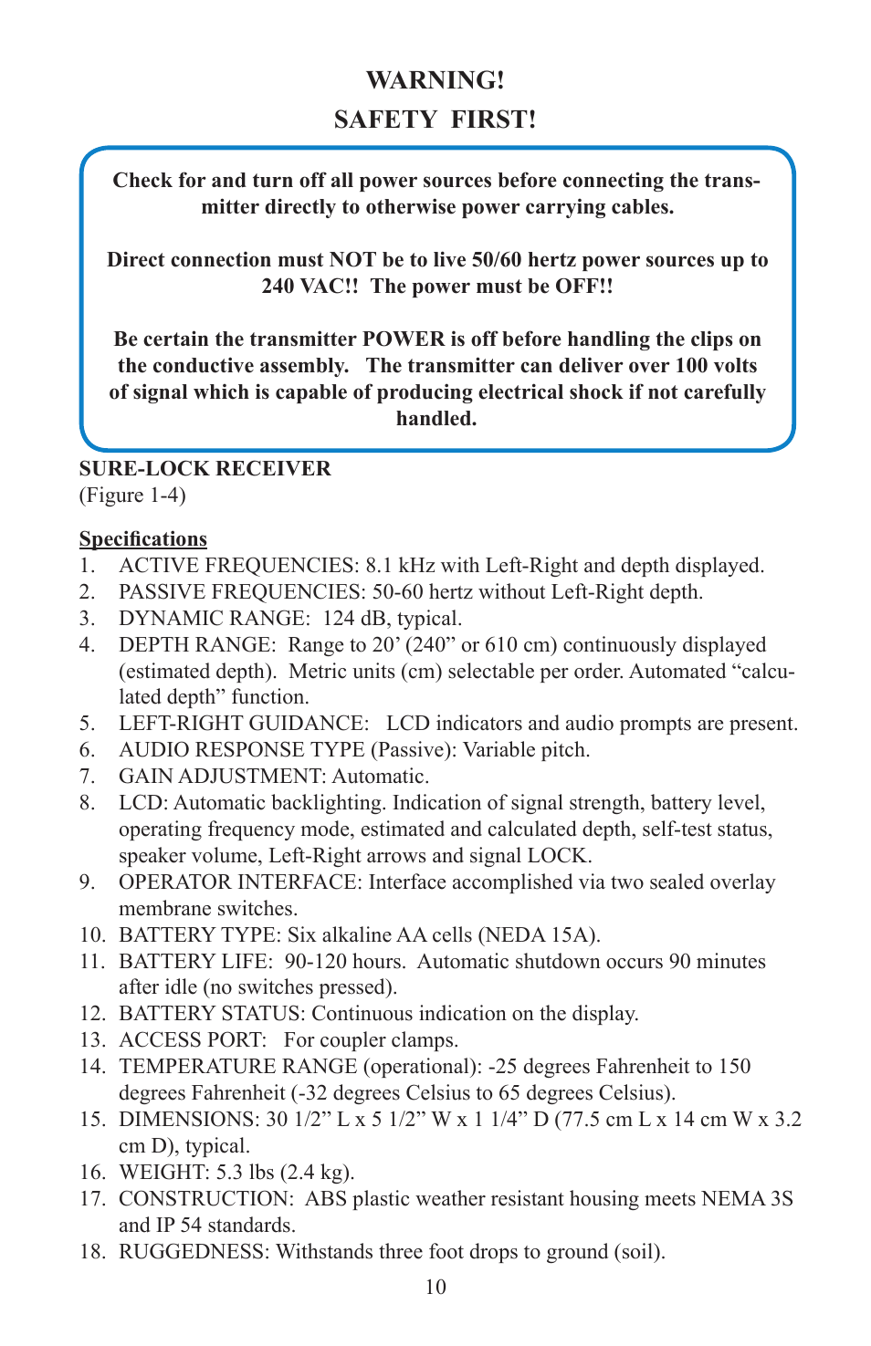 Warning! safety first | Heath Consultants Sure-Lock Distance Pro User Manual | Page 13 / 40