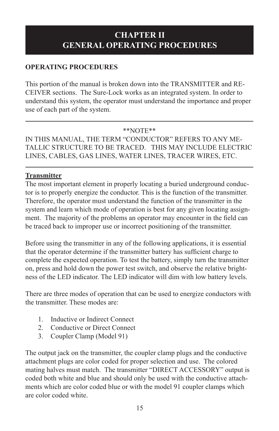 Chapter ii general operating procedures | Heath Consultants Sure-Lock Distance Pro User Manual | Page 18 / 40