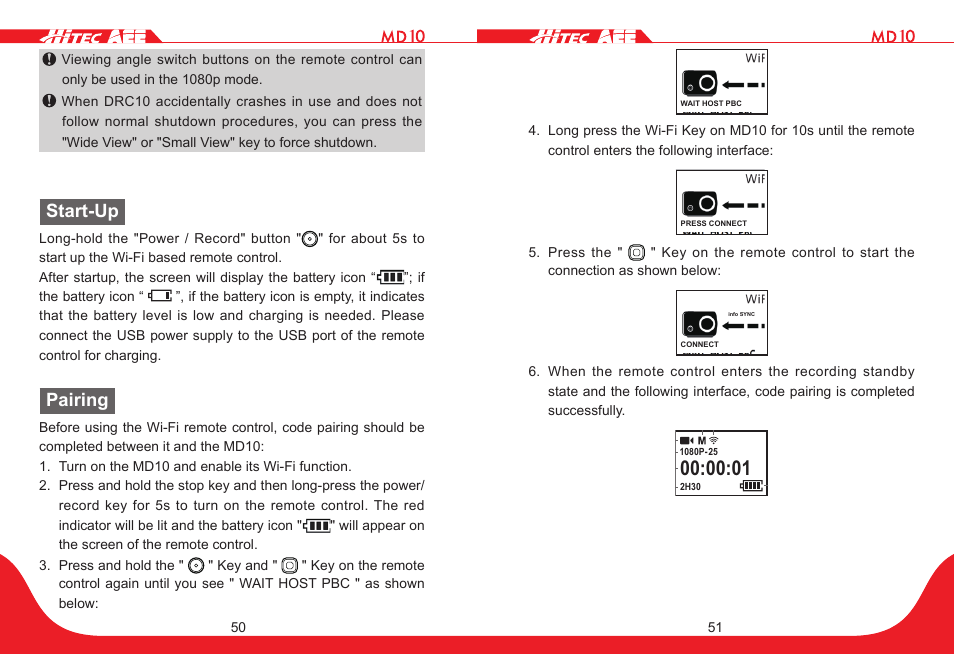 Start-up, Pairing | HITEC MD10 User Manual | Page 26 / 32