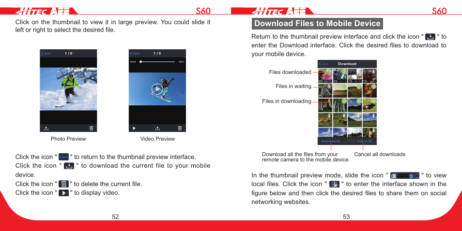 Download files to mobile device | HITEC S60 User Manual | Page 27 / 39