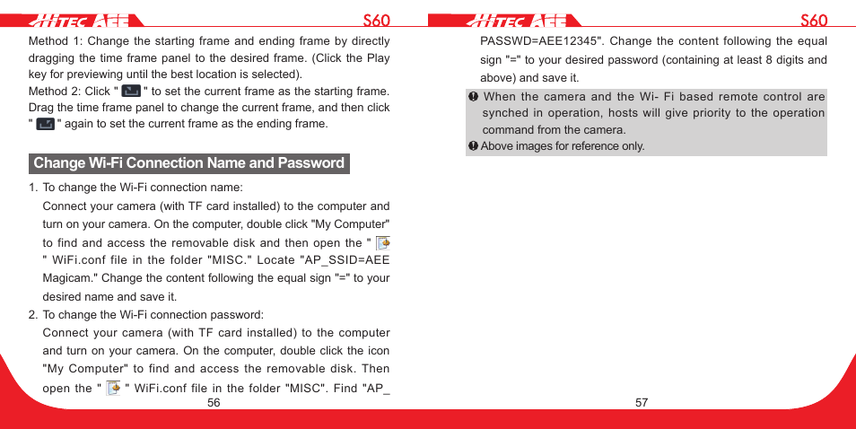 Change wi-fi connection name and password | HITEC S60 User Manual | Page 29 / 39