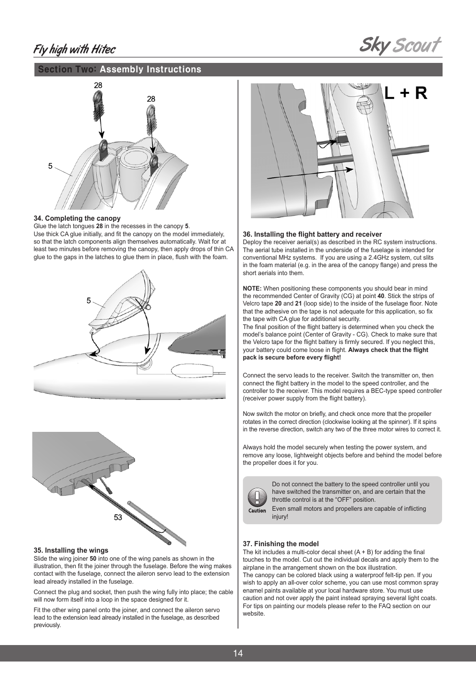 Fly high with hitec | HITEC Sky Scout (KIT) User Manual | Page 14 / 28