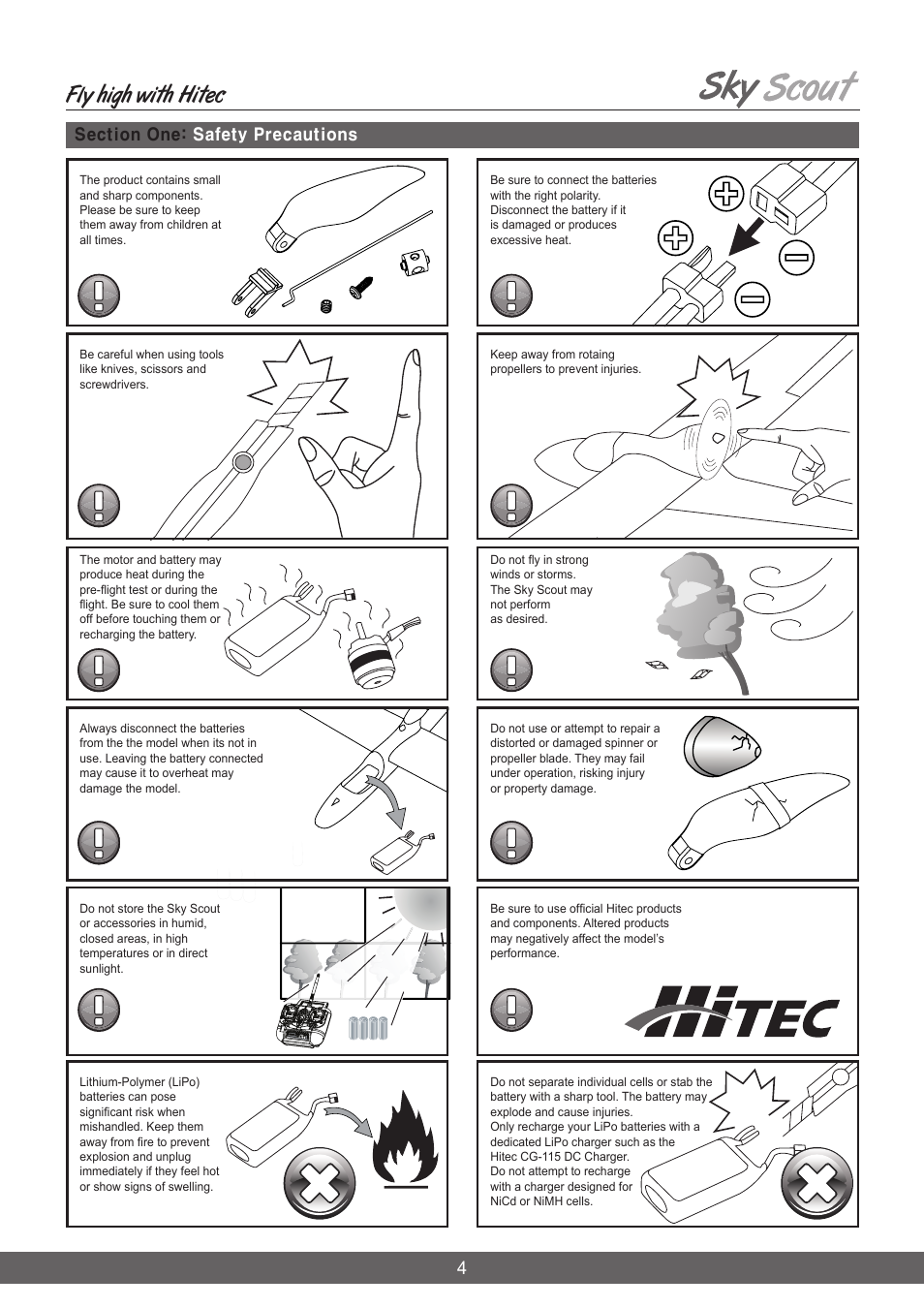 Fly high with hitec | HITEC Sky Scout (KIT) User Manual | Page 4 / 28