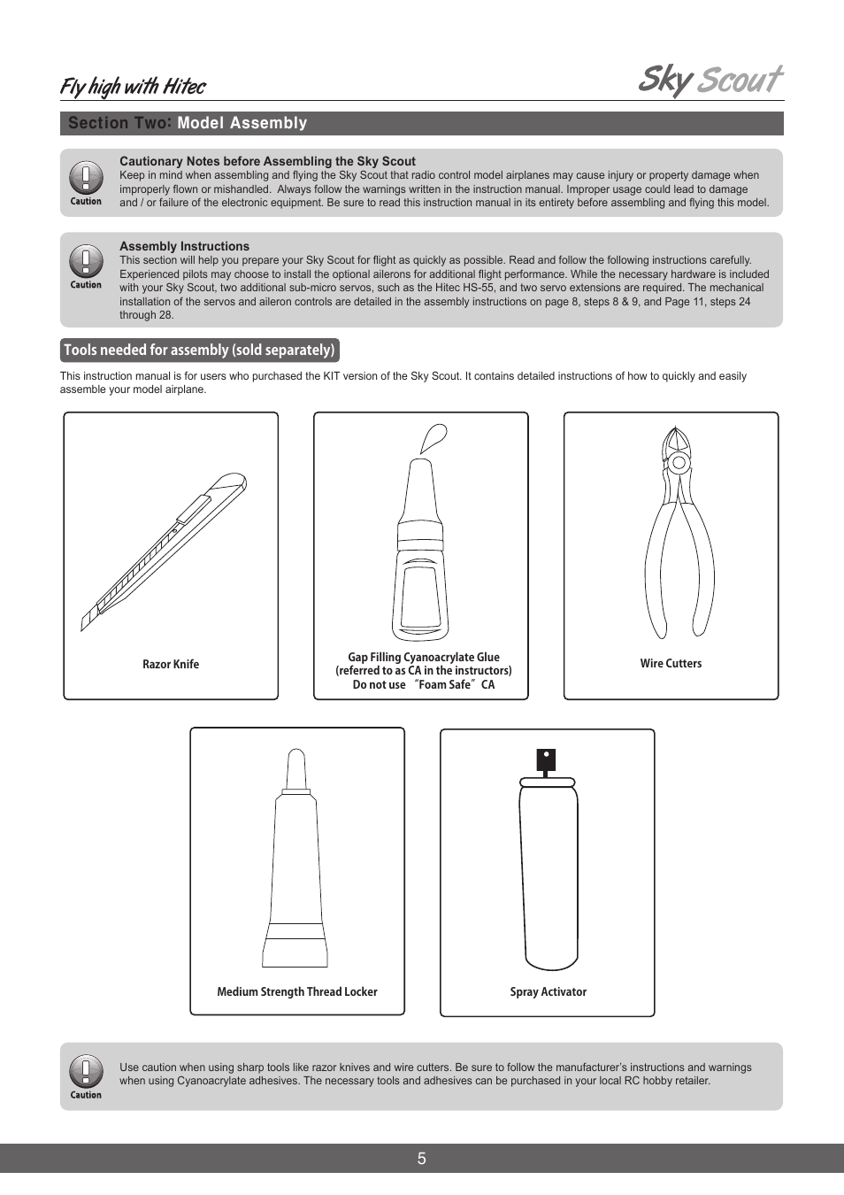 Fly high with hitec | HITEC Sky Scout (KIT) User Manual | Page 5 / 28