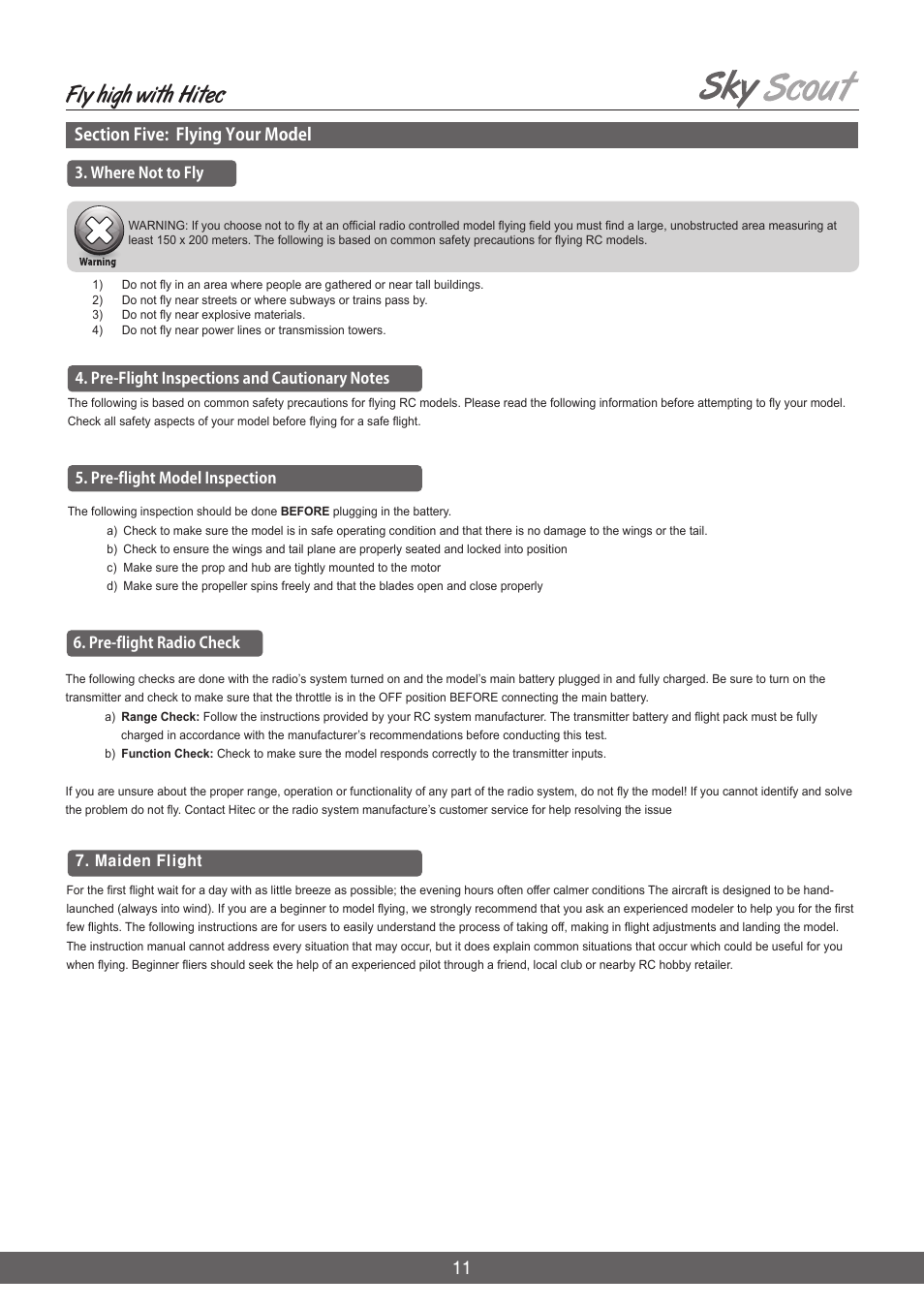 Fly high with hitec | HITEC Sky Scout (2GO) User Manual | Page 11 / 32