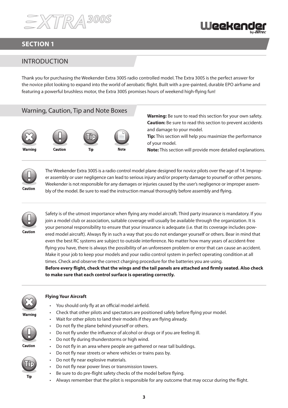 HITEC Extra 300S User Manual | Page 3 / 12