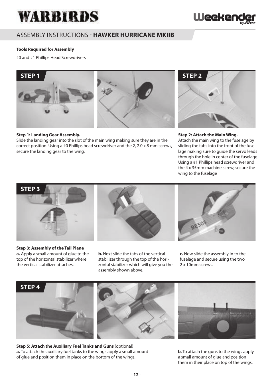 HITEC P-51 Mustang User Manual | Page 12 / 16