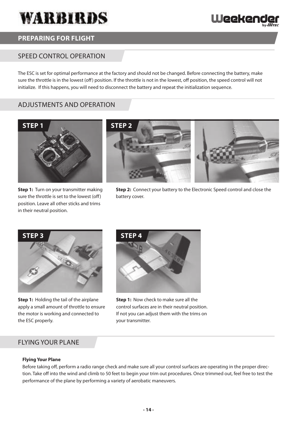 HITEC P-51 Mustang User Manual | Page 14 / 16