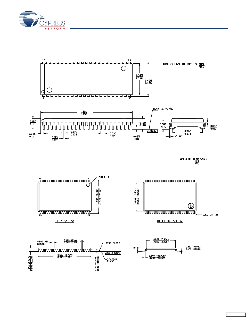 Package diagrams | Cypress CY7C1041DV33 User Manual | Page 11 / 13
