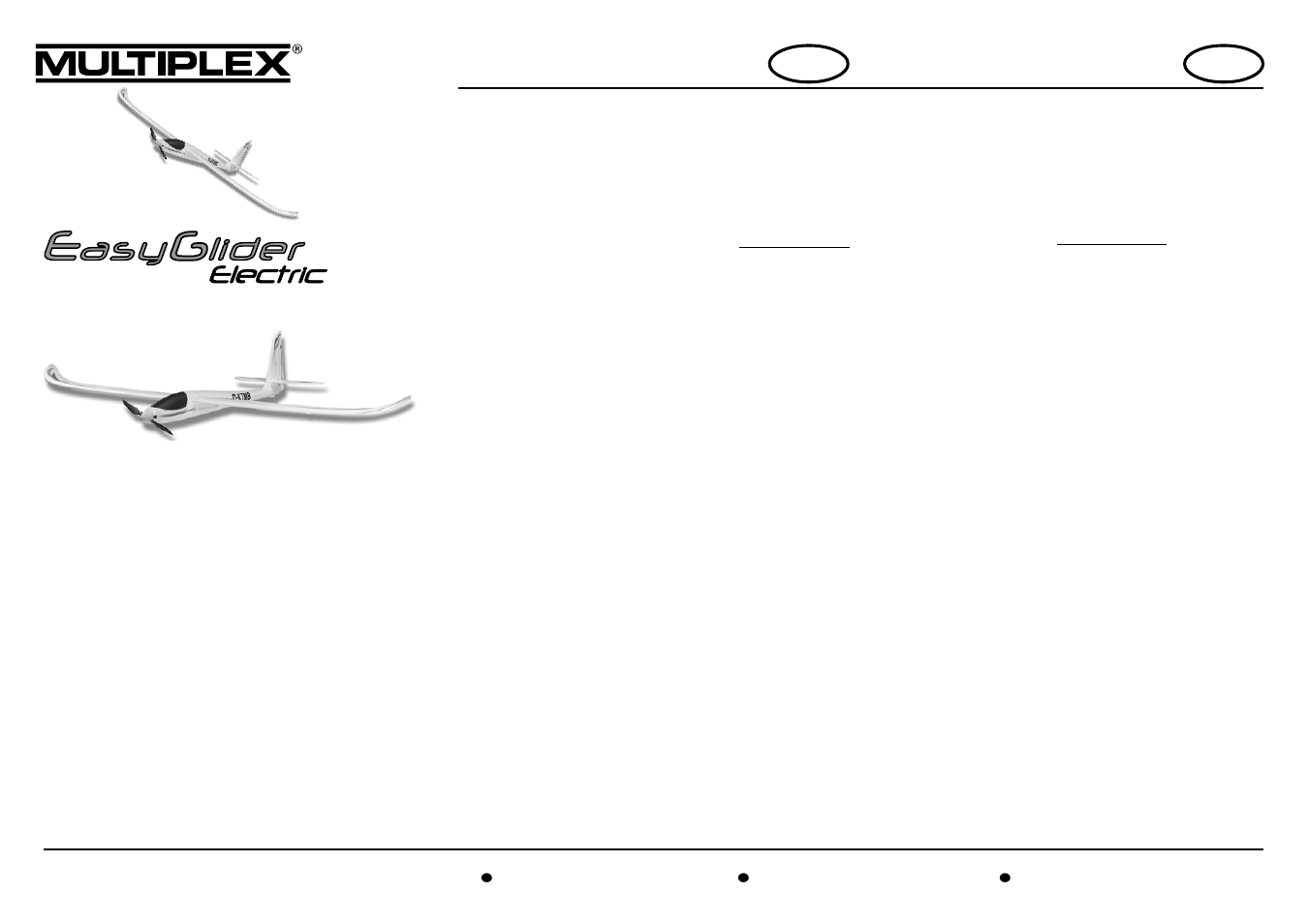 HITEC Easy Glider Pro (RR) User Manual | 2 pages