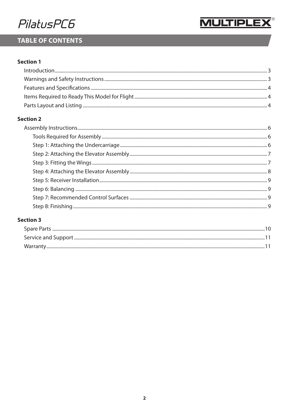 Pilatuspc6 | HITEC Pilatus PC-6 Turbo Porter User Manual | Page 2 / 12