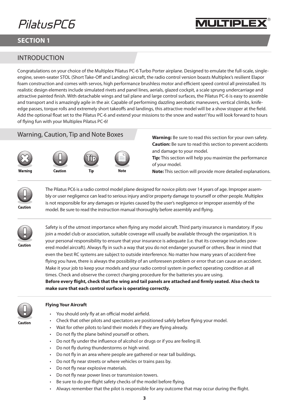 Pilatuspc6 | HITEC Pilatus PC-6 Turbo Porter User Manual | Page 3 / 12