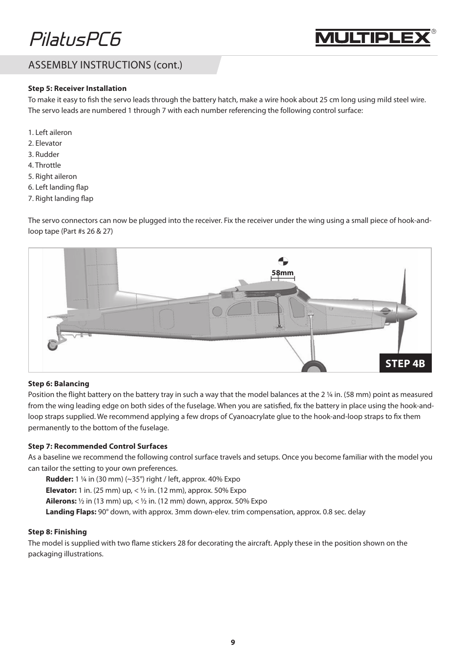 Pilatuspc6 | HITEC Pilatus PC-6 Turbo Porter User Manual | Page 9 / 12