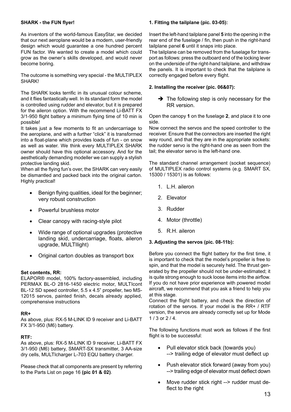 HITEC Shark User Manual | Page 13 / 48