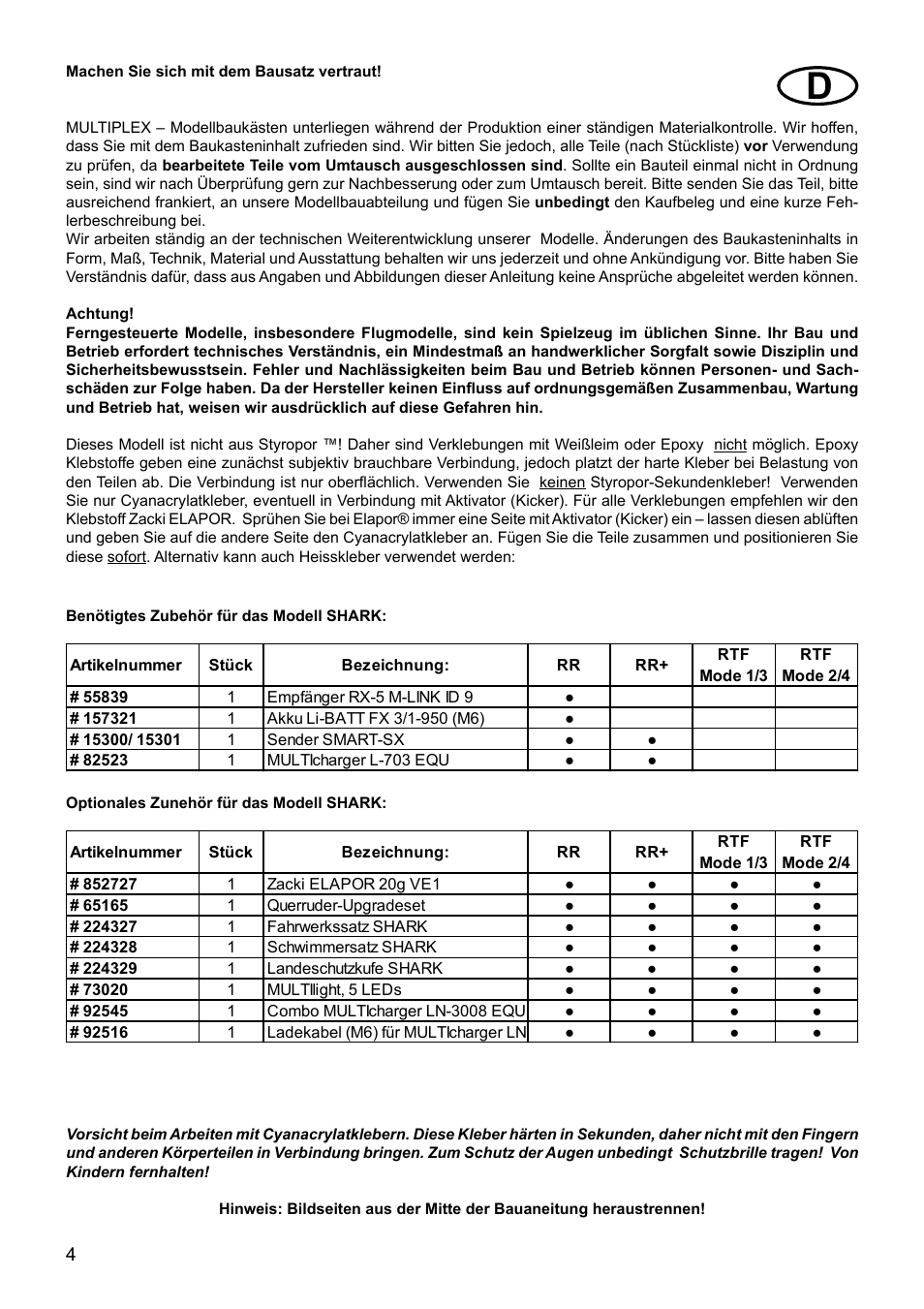 HITEC Shark User Manual | Page 4 / 48