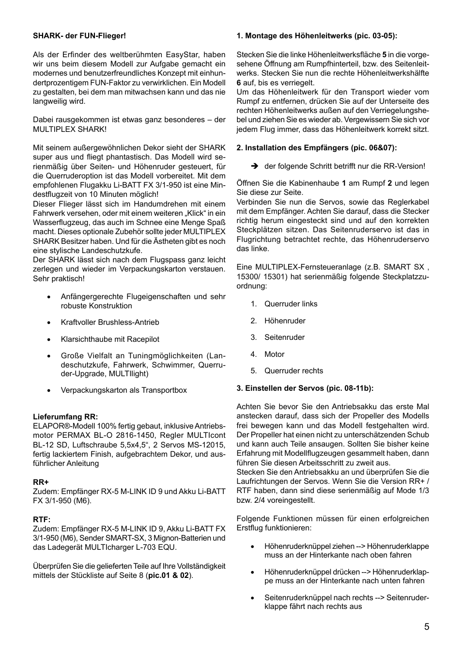HITEC Shark User Manual | Page 5 / 48