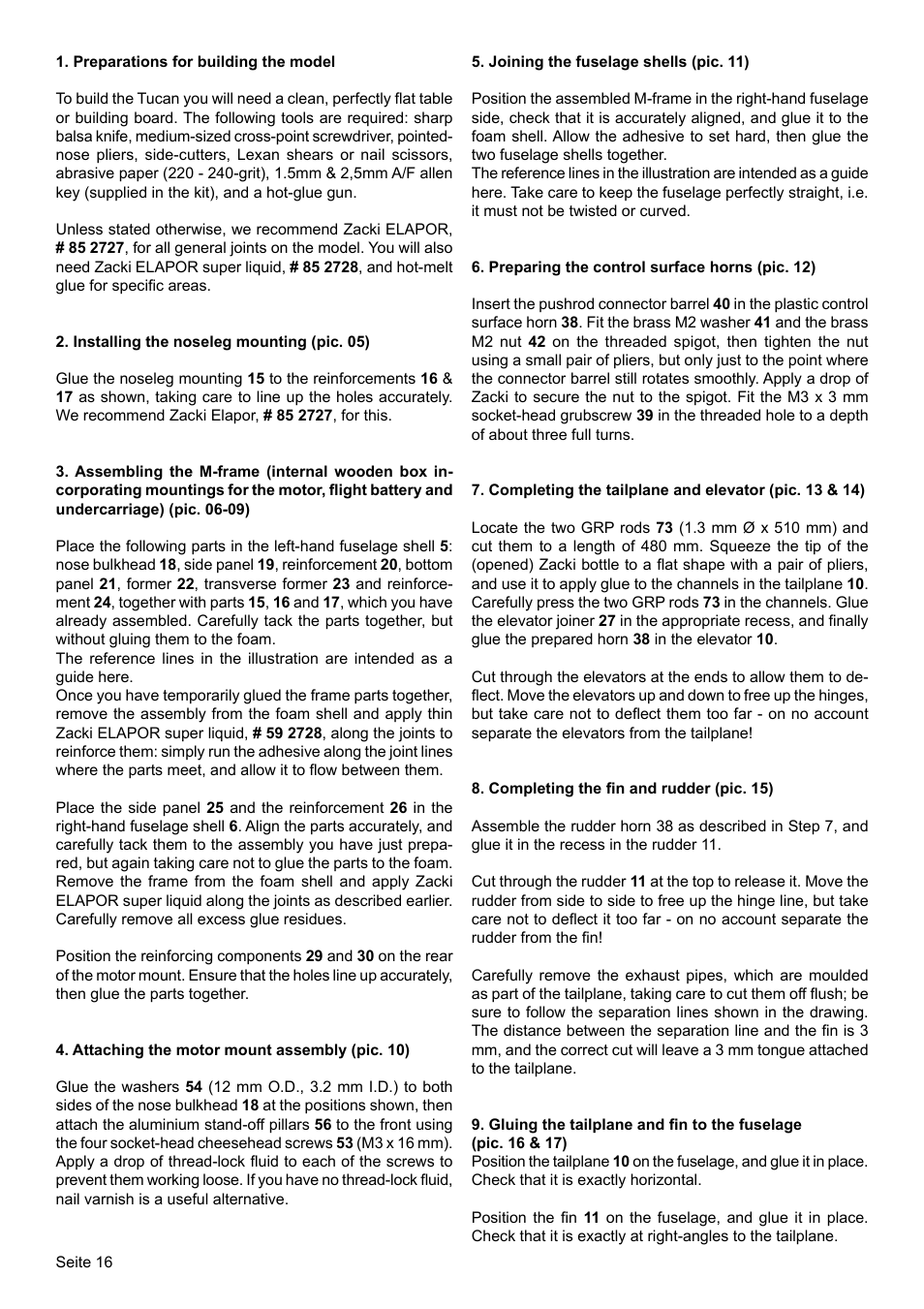 HITEC Tucan User Manual | Page 16 / 64