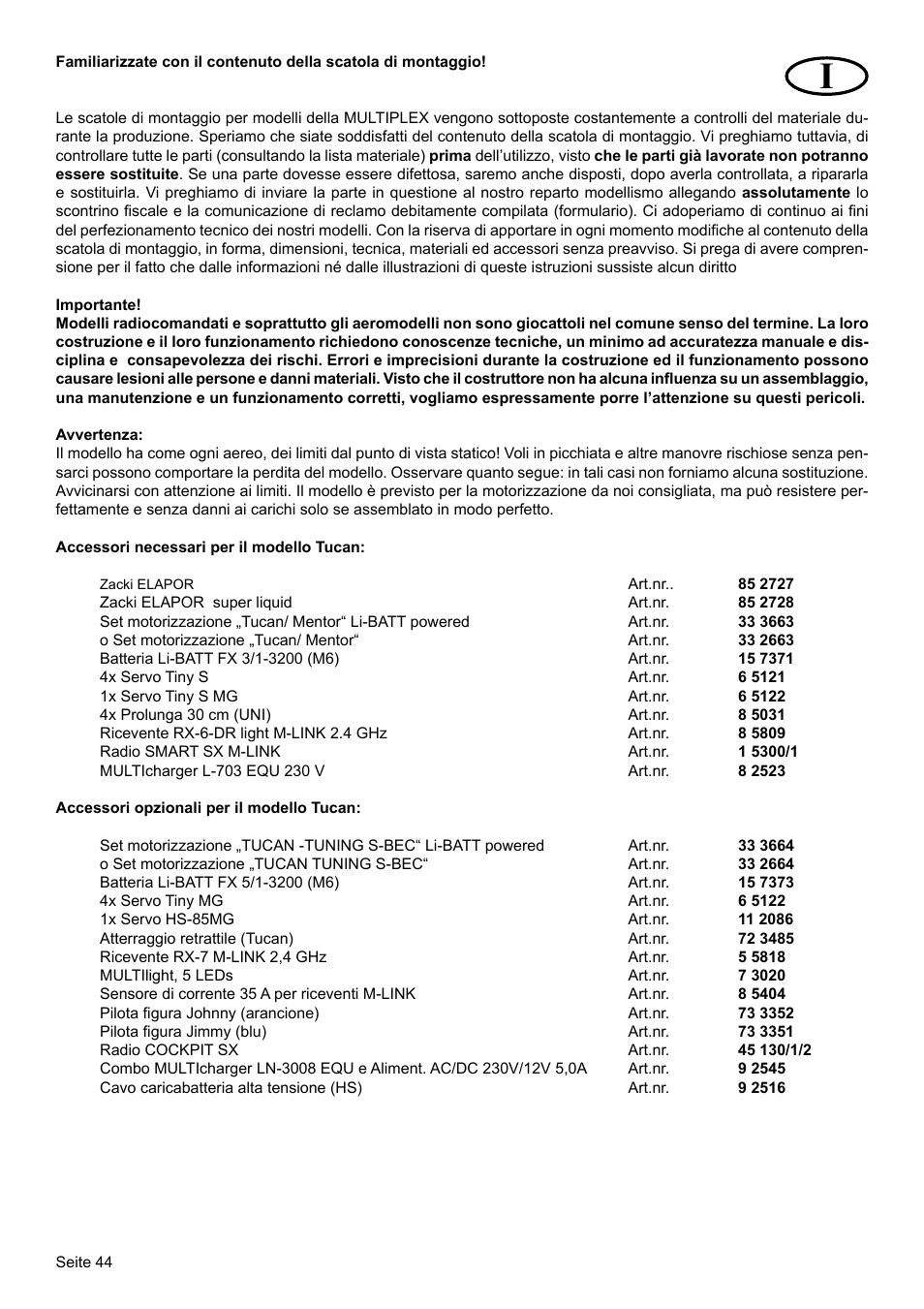 HITEC Tucan User Manual | Page 44 / 64