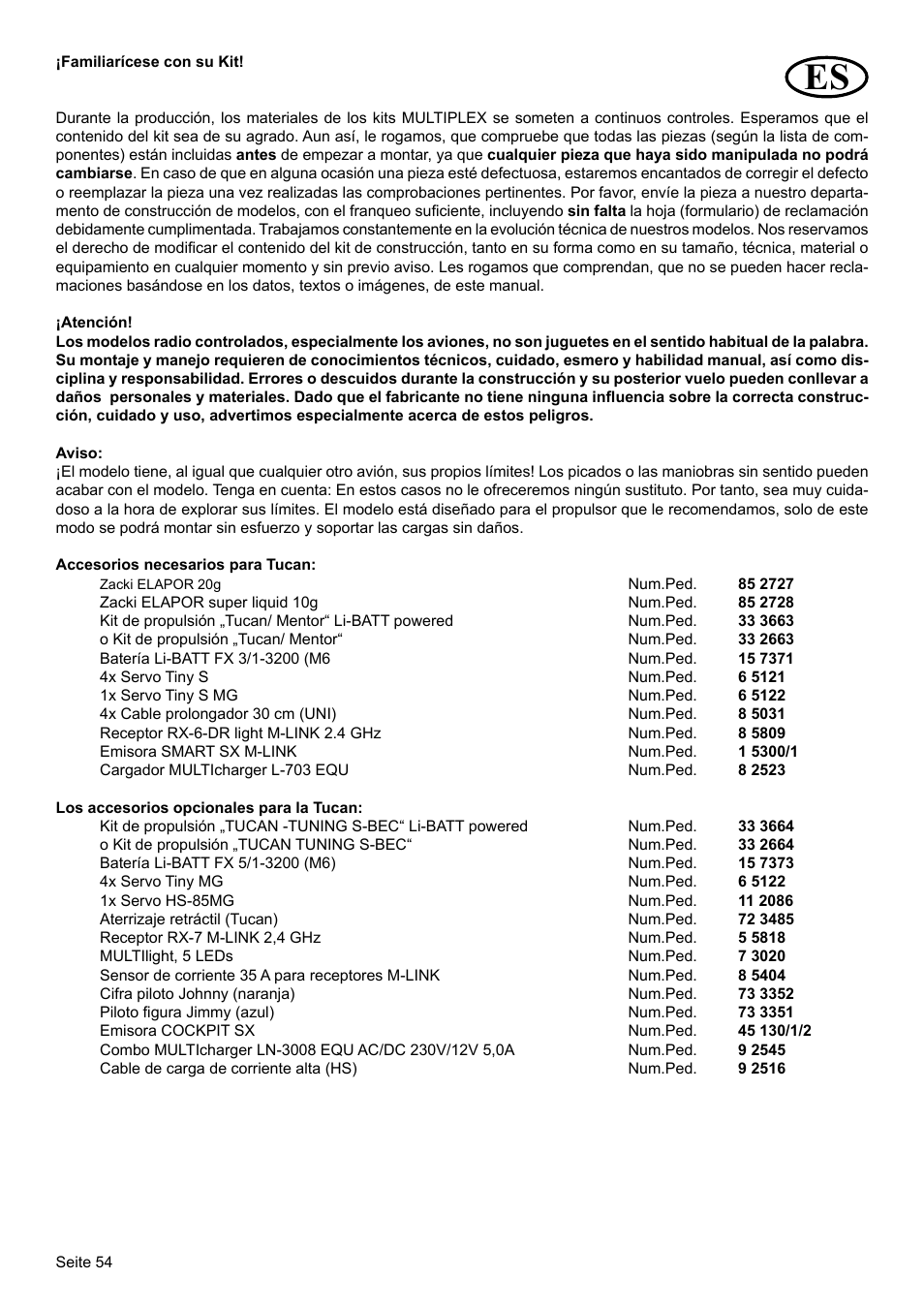 HITEC Tucan User Manual | Page 54 / 64