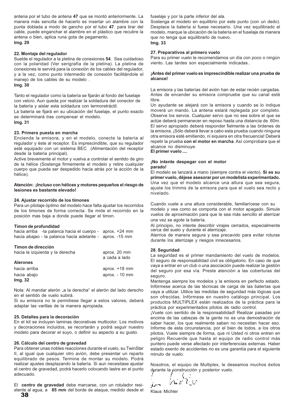HITEC Twin Star II User Manual | Page 38 / 40