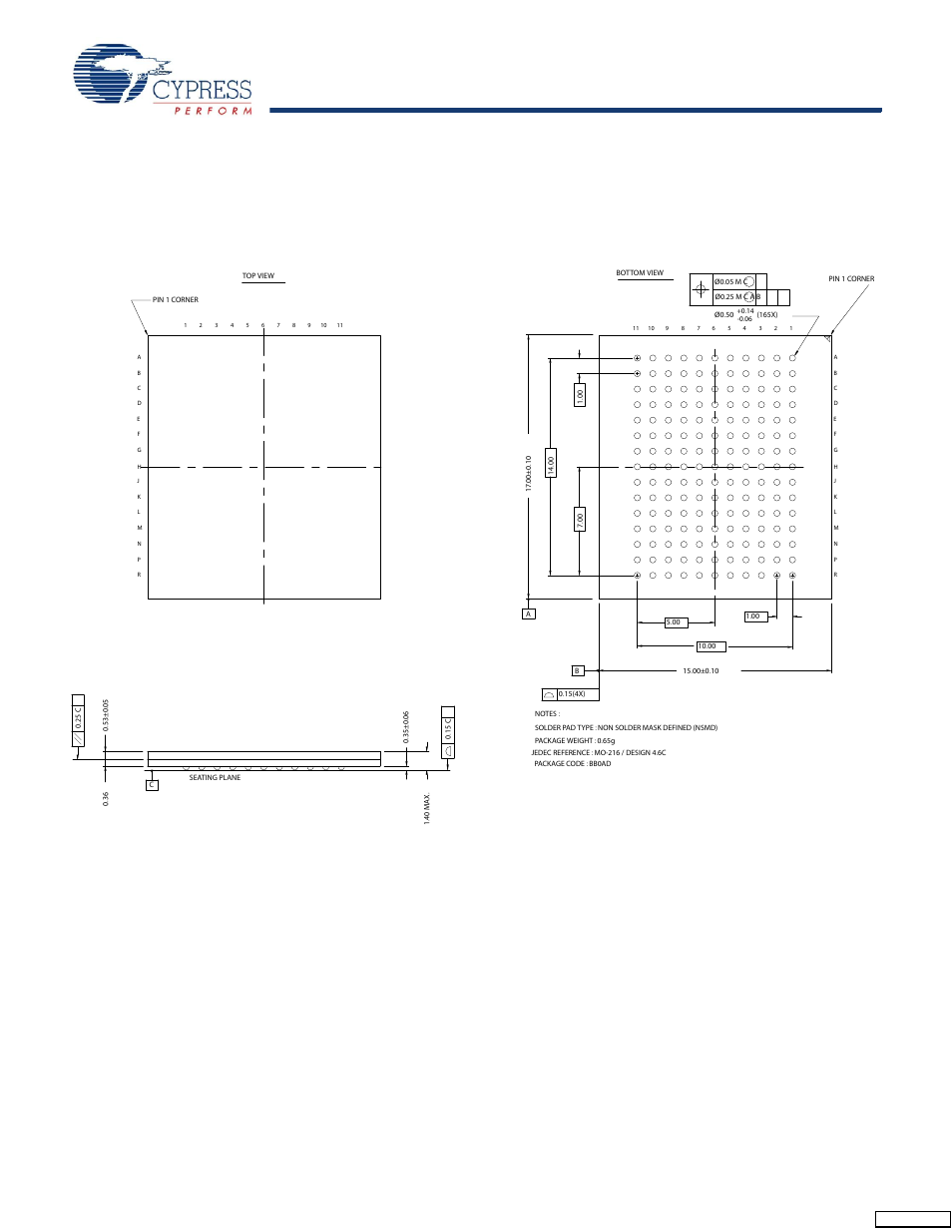 Package diagram, Feedback | Cypress Perform CY7C1561V18 User Manual | Page 27 / 28