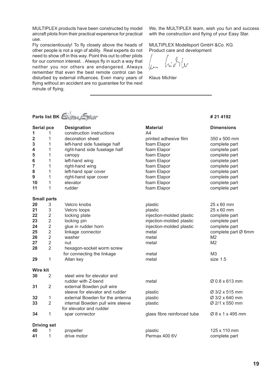 HITEC Easy Star User Manual | Page 19 / 32