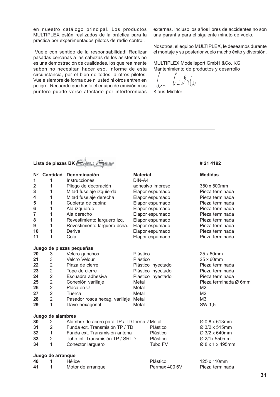 HITEC Easy Star User Manual | Page 31 / 32