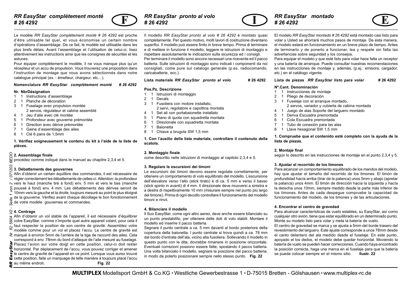 Fi e | HITEC Easy Star (RR) User Manual | Page 2 / 2