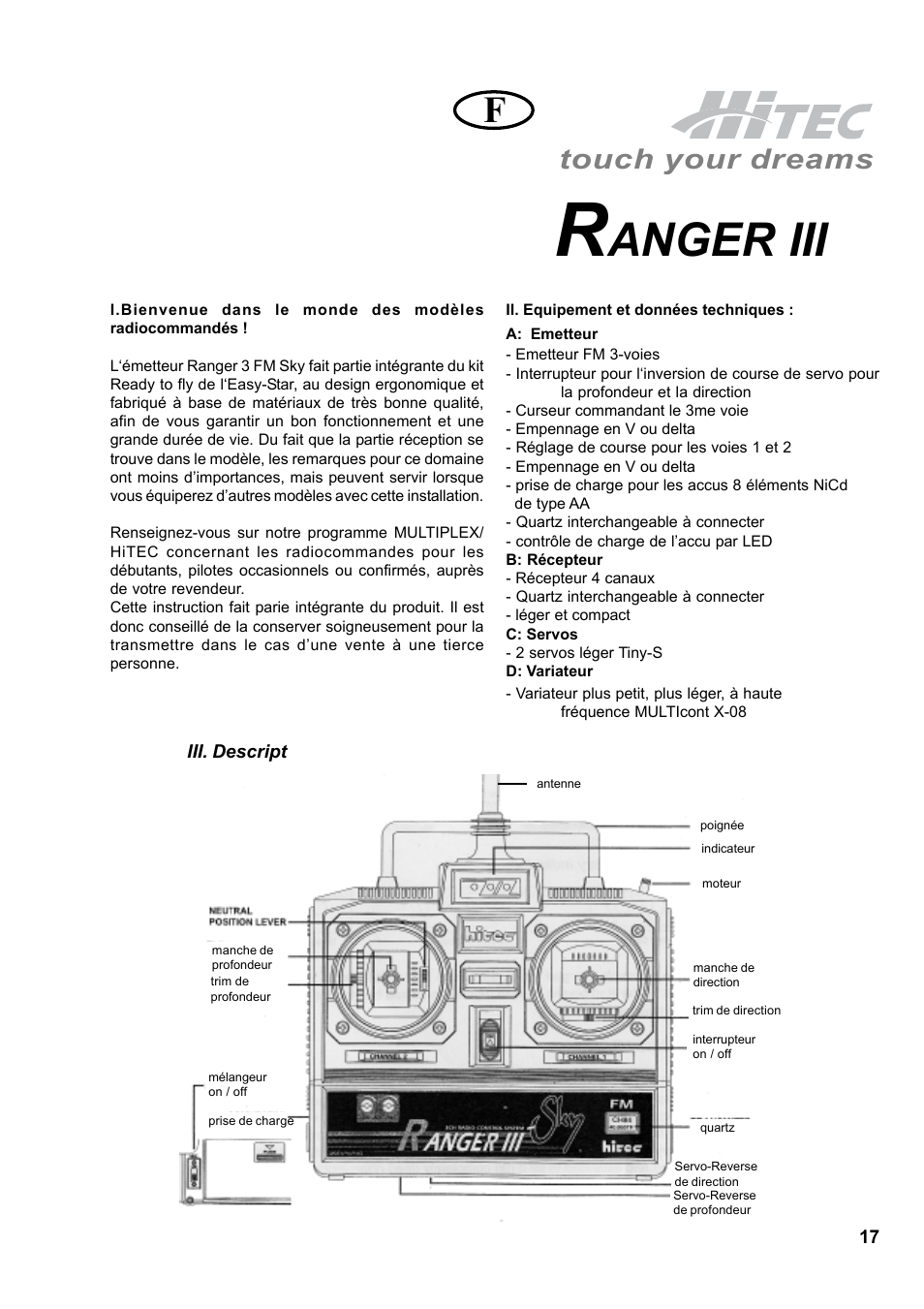 Anger iii, Touch your dreams | HITEC Easy Star (Ready to Fly) User Manual | Page 17 / 44