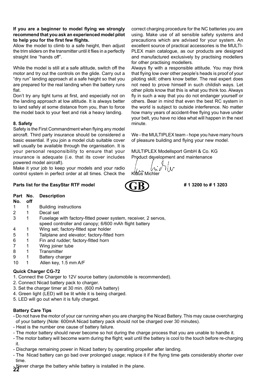 HITEC Easy Star (Ready to Fly) User Manual | Page 22 / 44