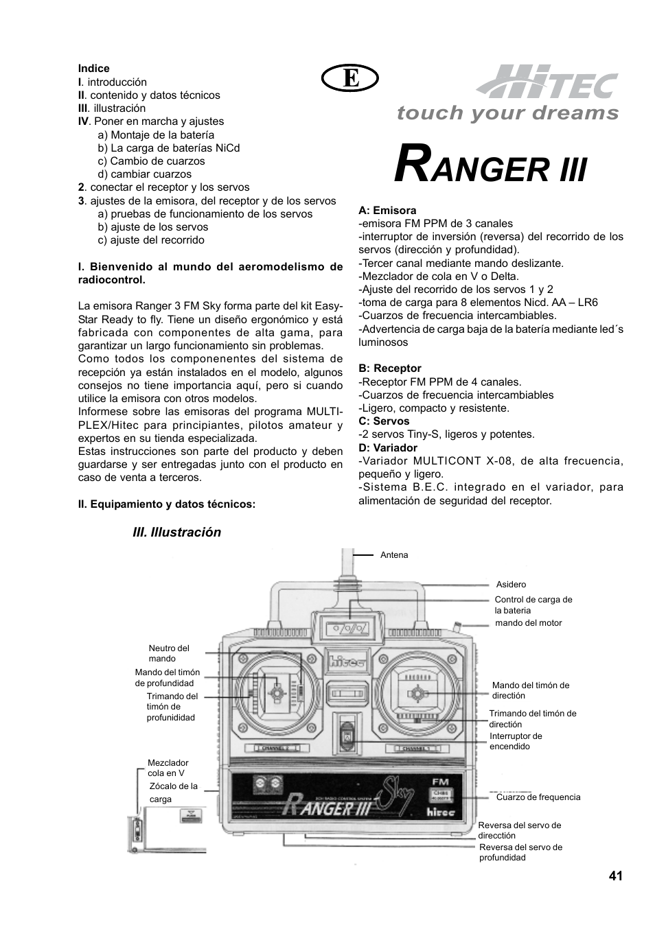 Anger iii, Touch your dreams | HITEC Easy Star (Ready to Fly) User Manual | Page 41 / 44