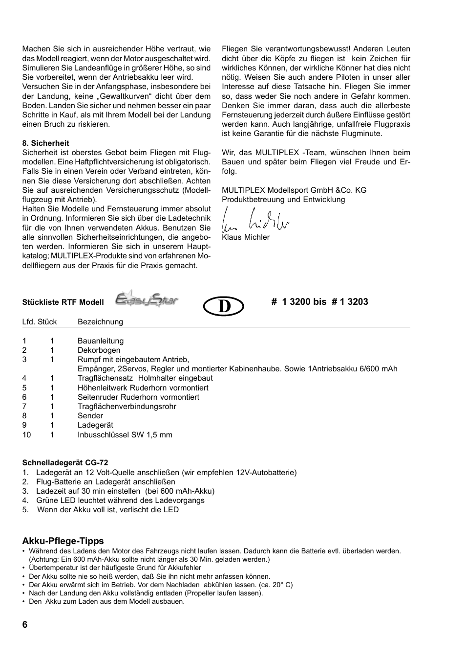 HITEC Easy Star (Ready to Fly) User Manual | Page 6 / 44