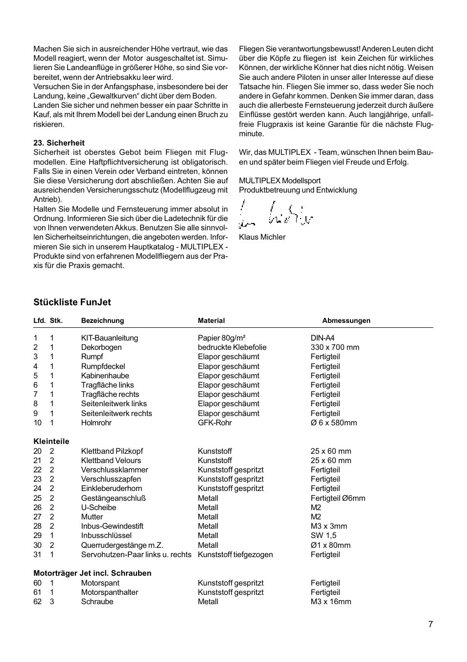 HITEC FunJet User Manual | Page 7 / 32