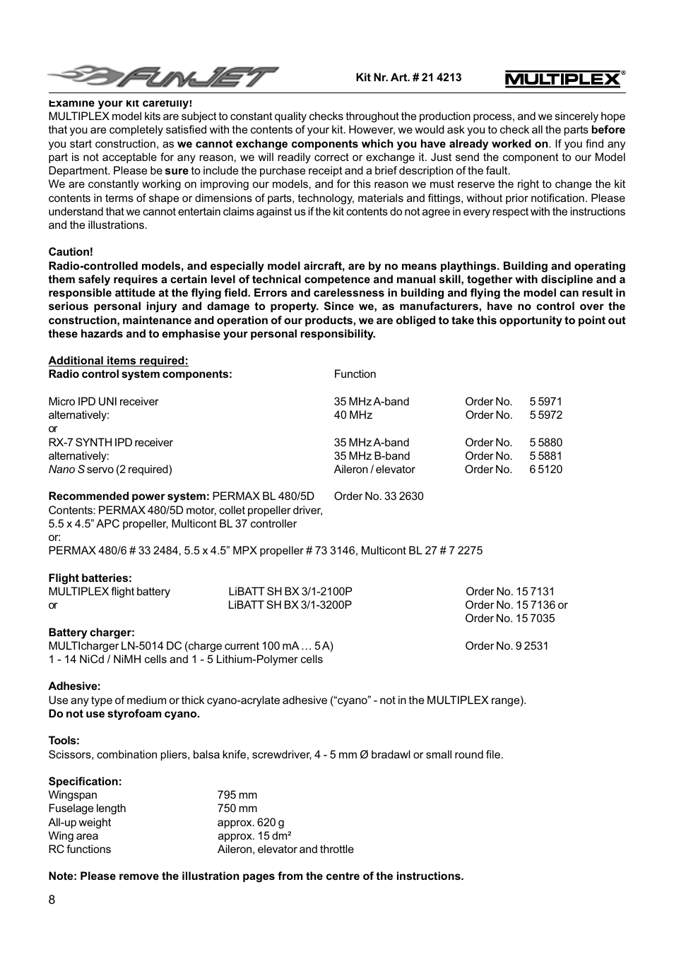 HITEC FunJet User Manual | Page 8 / 32