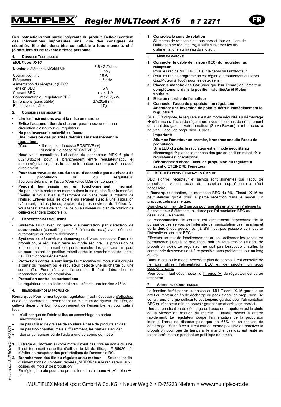 Regler multicont x-16 | HITEC MiniMag (RR) User Manual | Page 18 / 52