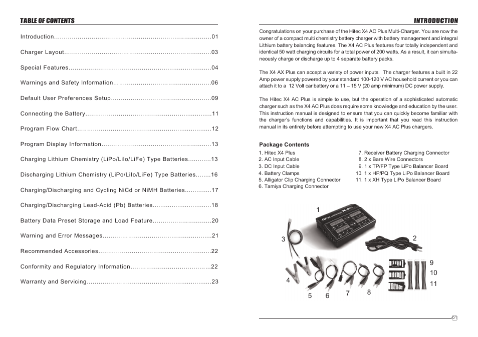 HITEC X4 AC Plus: Four Port ACDC Multi-Charger User Manual | Page 2 / 14