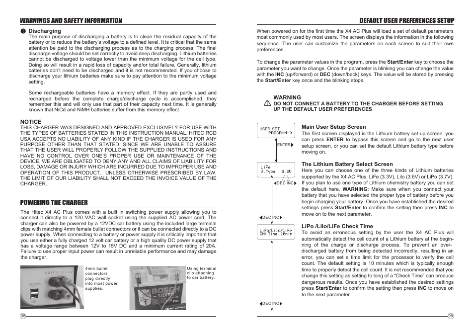 HITEC X4 AC Plus: Four Port ACDC Multi-Charger User Manual | Page 6 / 14