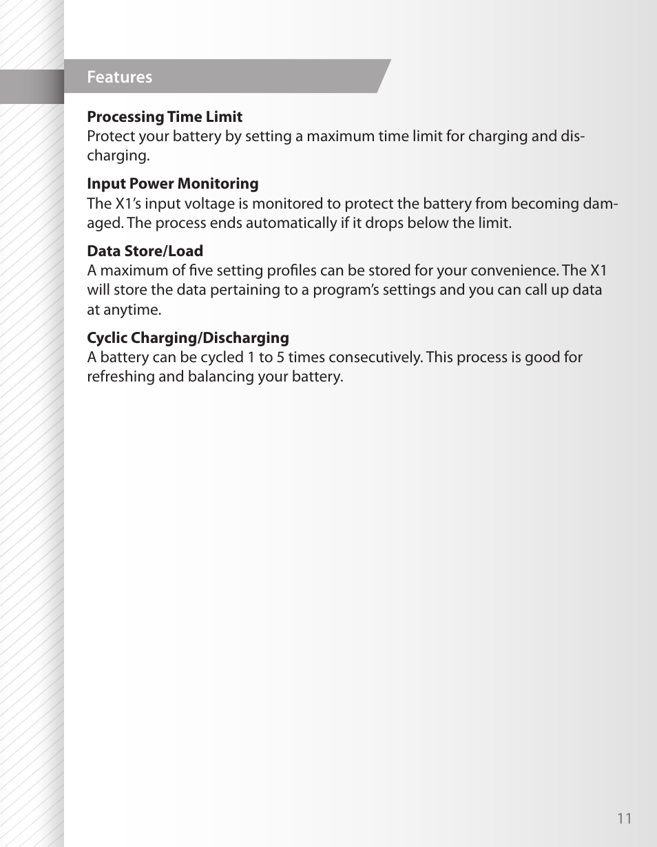 HITEC X1 AC Plus: Single Port AC/DC Chargers User Manual | Page 11 / 36