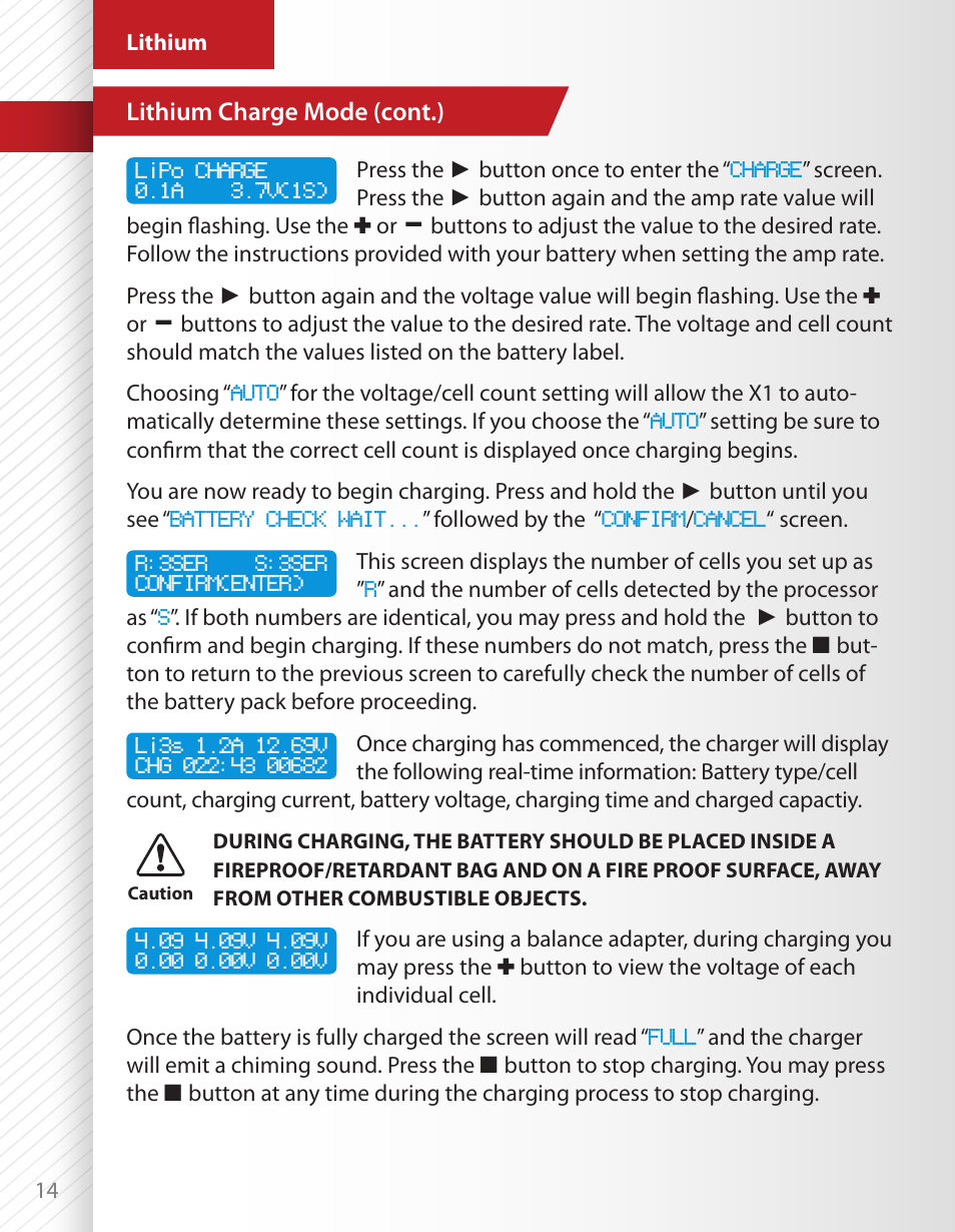 HITEC X1 AC Plus: Single Port AC/DC Chargers User Manual | Page 14 / 36