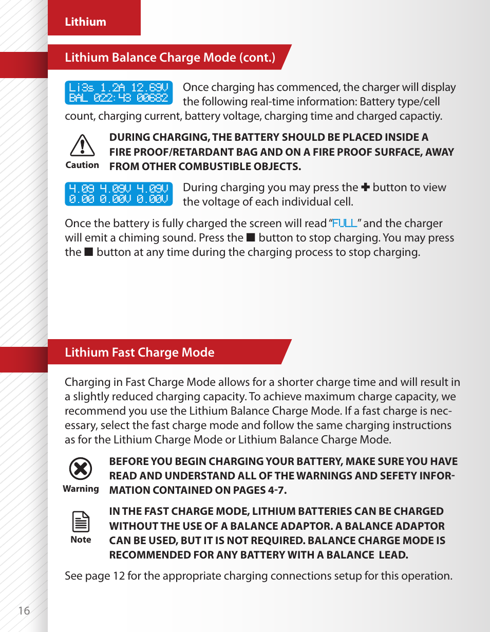 HITEC X1 AC Plus: Single Port AC/DC Chargers User Manual | Page 16 / 36