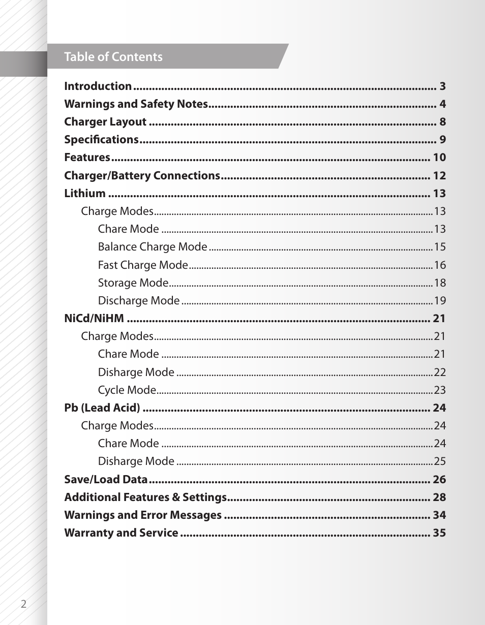HITEC X1 AC Plus: Single Port AC/DC Chargers User Manual | Page 2 / 36