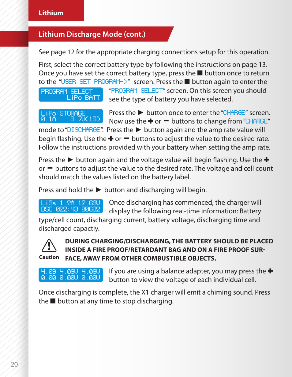 HITEC X1 AC Plus: Single Port AC/DC Chargers User Manual | Page 20 / 36