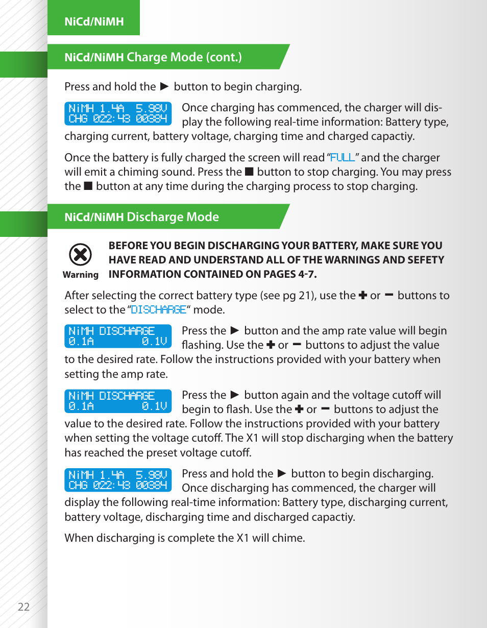 HITEC X1 AC Plus: Single Port AC/DC Chargers User Manual | Page 22 / 36