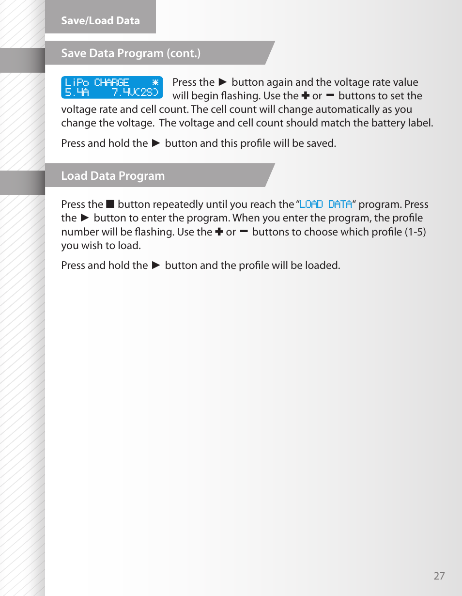 HITEC X1 AC Plus: Single Port AC/DC Chargers User Manual | Page 27 / 36